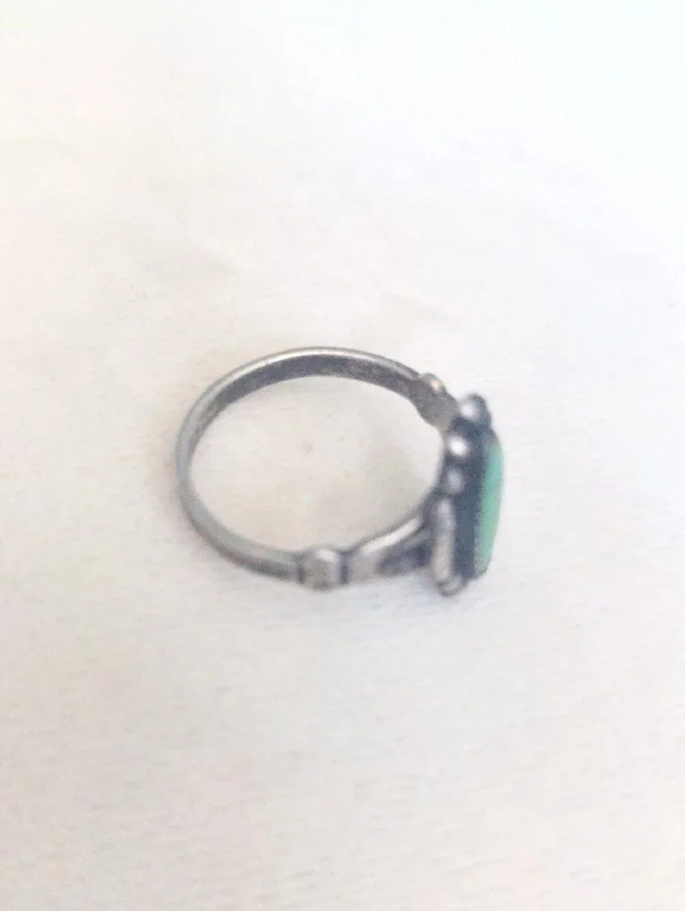 Vintage Bell Trading Post Sterling Silver Teardrop Turquoise Ring, Sz 6.